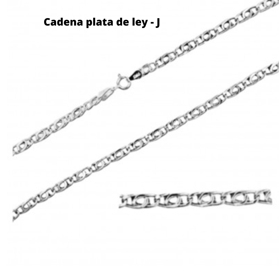 Cadena plata de ley (J)