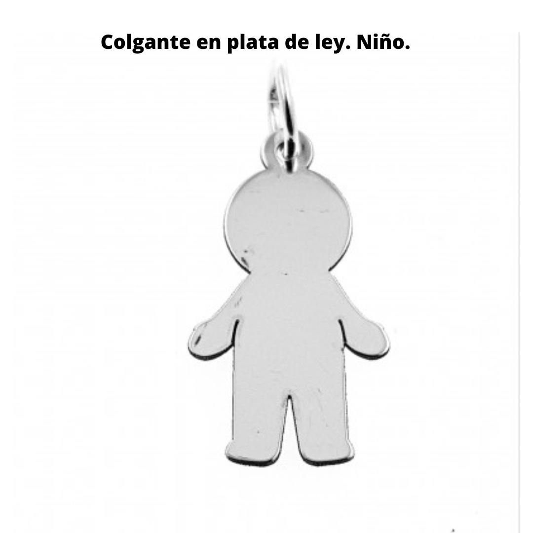 Colgante en plata de ley figura niña/niño