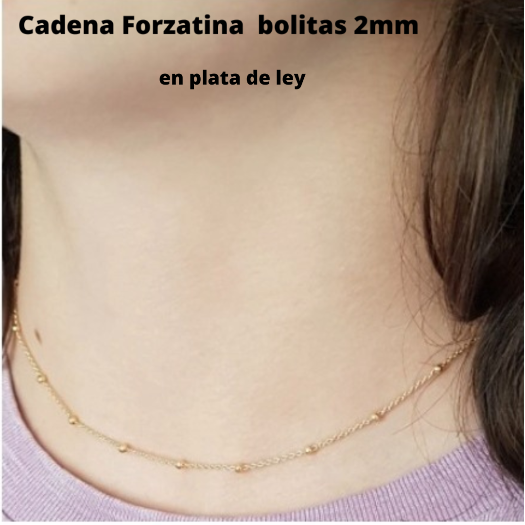 Cadena en plata de ley Forzatina bolita 2mm