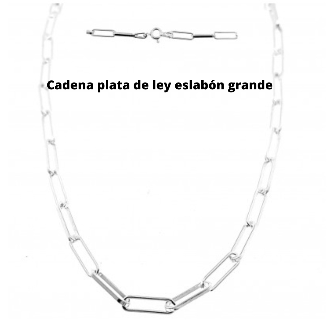 Cadena de plata eslabón maxi