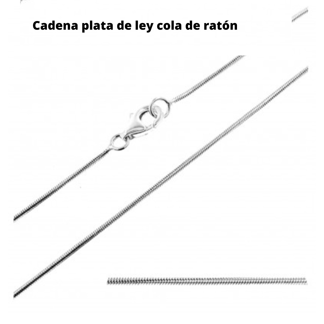 Cadena plata de ley cola ratón