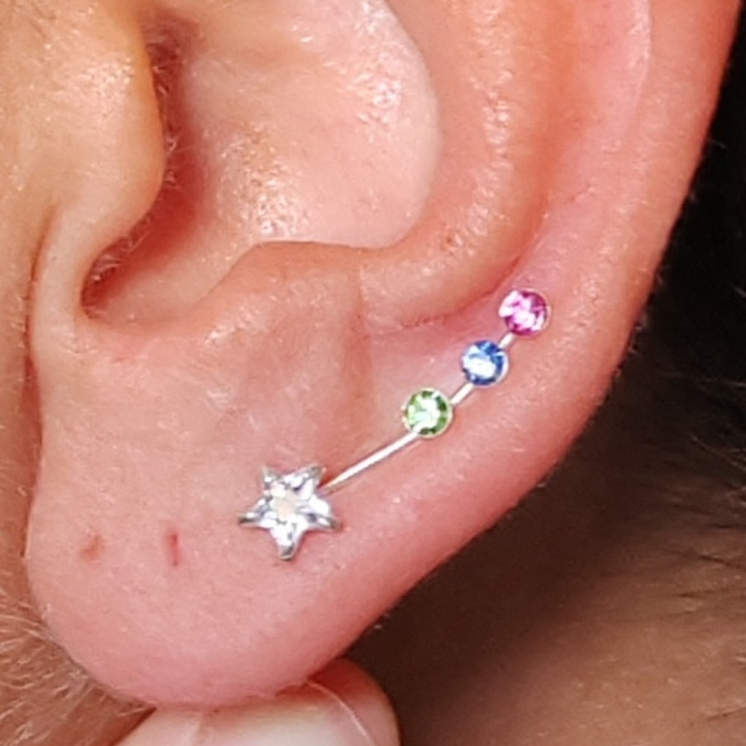 Pendiente trepador Estrella color