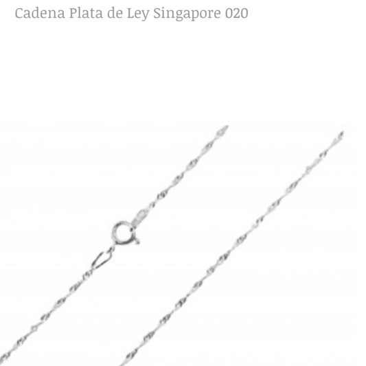 Cadena de plata de ley Singapore 020