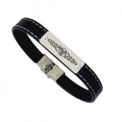 Pulsera Diseño- Plata/Cuero