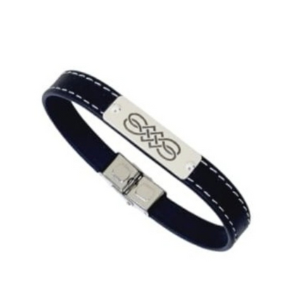 Pulsera Diseño- Plata/Cuero