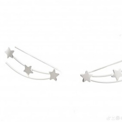 Pendiente trepador estrellas liso