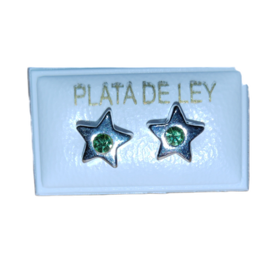 Pendiente estrella "M" Circonita