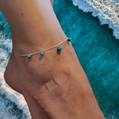 Tobillera  piedras semipreciosas