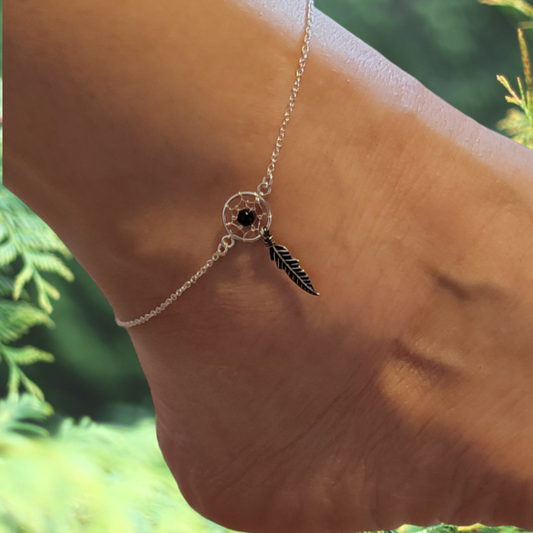 Tobillera  piedras semipreciosas