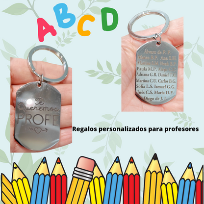 Llavero acero inoxidable con grabado.