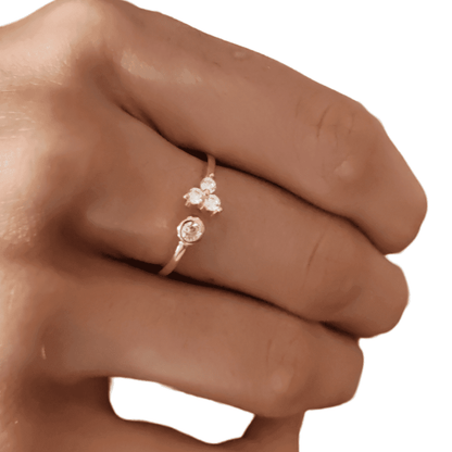 Anillo "Pétalos" con baño Oro